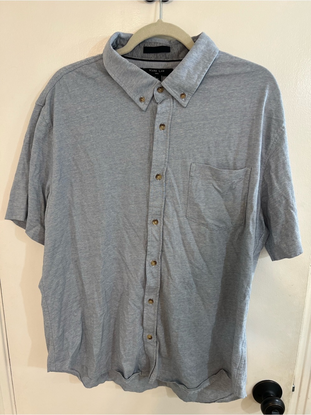 Mark Law Light Gray Short-Sleeve Button-Down Shirt